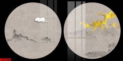 Tải file file tranh bộ decor in treo tường tráng gương OPIC573 (gốc) chủ đề hoa sen