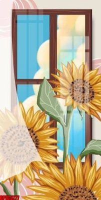 File in trần file tranh bộ decor in treo tường tráng gương OPIC5777 (bản gốc) hoa văn