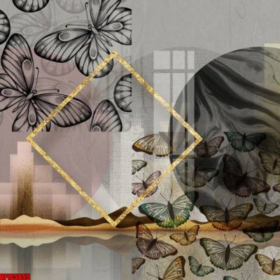 File tranh file tranh bộ decor in treo tường tráng gương OPIC5855 (gốc) chủ đề trừu tượng