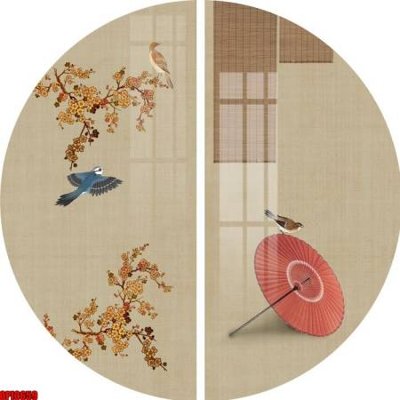 File gốc file tranh bộ decor in treo tường tráng gương OPIC659 (in lụa) cao cấp