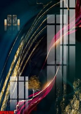 File PSD file tranh bộ decor in treo tường tráng gương OPIC6798 (gốc) cho in quảng cáo