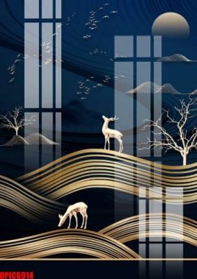 File gốc in ấn file tranh bộ decor in treo tường tráng gương OPIC6914 độ phân giải cao