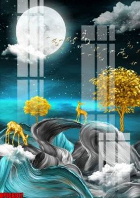 File PSD file tranh bộ decor in treo tường tráng gương OPIC6917 (bản gốc) dễ dàng edit