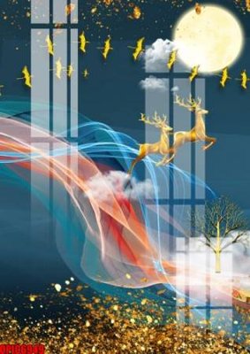 File gốc file tranh bộ decor in treo tường tráng gương OPIC6949 cho in ấn và thiết kế