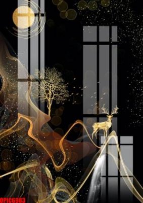 File PSD in ấn file tranh bộ decor in treo tường tráng gương OPIC6983 (chất lượng cao)