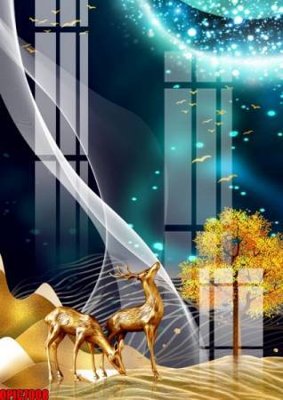 File tranh gốc file tranh bộ decor in treo tường tráng gương OPIC7008 (bản quyền) Filetranh.com