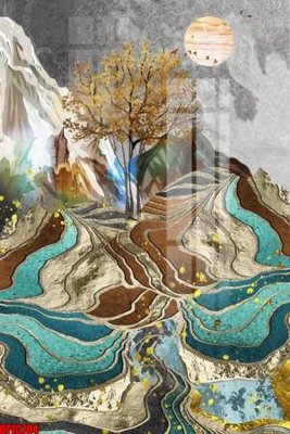 File ảnh file tranh bộ decor in treo tường tráng gương OPIC704 (gốc) in backdrop sự kiện