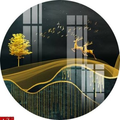 File tranh file tranh bộ decor in treo tường tráng gương OPIC7153 (gốc) in trên kính