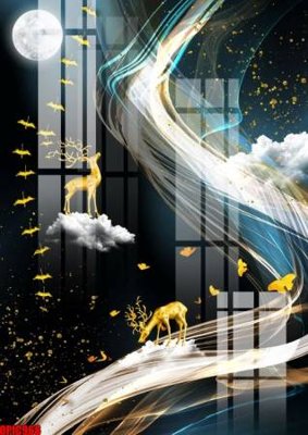 Mua file gốc file tranh bộ decor in treo tường tráng gương OPIC968 (PSD) tại Filetranh.com