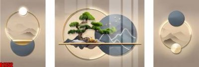 File tranh gốc PSD file tranh in treo tường file decor tổng hợp R1252 còn nguyên layer