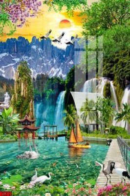 File in lụa file tranh in treo tường file decor tổng hợp R1787 (hoa văn) file tranh in treo tường file decor tổng hợp R1787