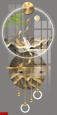 File PSD file tranh in treo tường file decor tổng hợp R2469 (gốc) tách lớp chi tiết