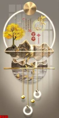 File gốc file tranh in treo tường file decor tổng hợp R7650 (in lụa) tranh mã đáo