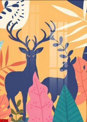 File tranh file tranh in treo tường file decor tổng hợp R8784 (gốc) in trên kính