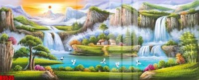 Download file gốc file tranh in treo tường file decor tổng hợp R9535 (in lụa) tranh 3D