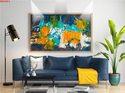 Ảnh gốc File tranh hiện đại Sơn Dầu SD2863 (độ nét cao) in tráng gương