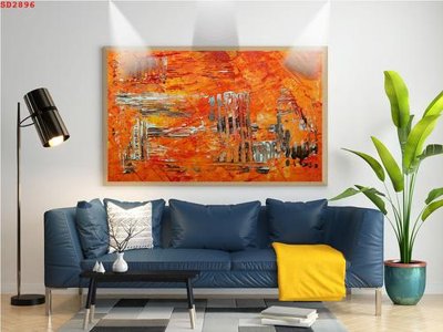 File in mica File tranh hiện đại Sơn Dầu SD2896 (bản gốc) làm vách ngăn