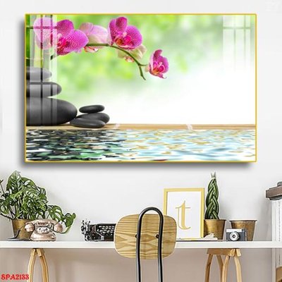 File tranh gốc in trần nhà Tranh trang trí Spa SPA2133 3D