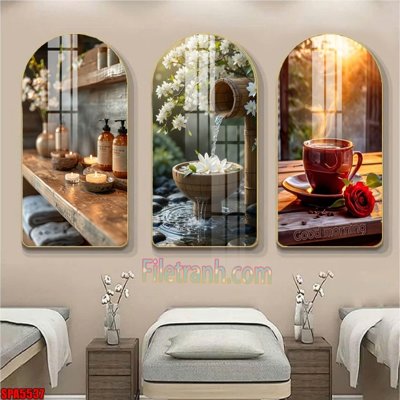 File gốc File tranh vòm spa kiểu mới SPA5537 (in lụa) chi tiết cao