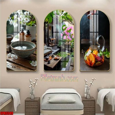 File in trần File tranh vòm spa kiểu mới SPA5549 (bản gốc) mây trời