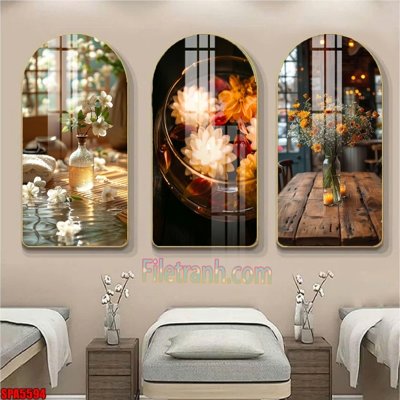 File gốc File tranh vòm spa kiểu mới SPA5594 (in lụa) họa tiết 3D