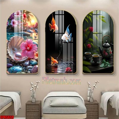 File tranh File tranh vòm spa kiểu mới SPA5659 (gốc) chủ đề thiên nhiên