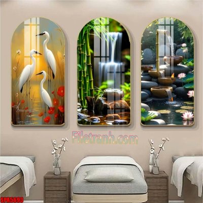 Ảnh gốc File tranh vòm spa kiểu mới SPA5693 (nét căng) in mica