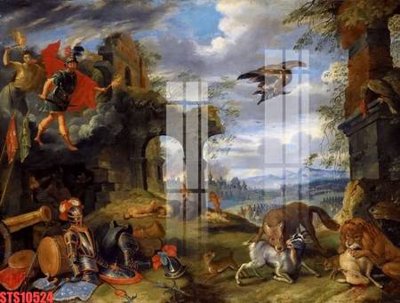 File tranh in trần 3D Tranh sơn dầu phương tây tổng hợp STS10524 (ảnh gốc)