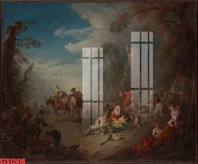 File gốc Tranh sơn dầu phương tây tổng hợp STS12416 (in lụa) hoa văn cổ điển