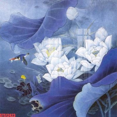 Download file gốc Tranh sơn dầu phương tây tổng hợp STS12423 (in lụa) hoa lá