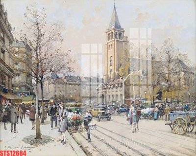 File gốc Tranh sơn dầu phương tây tổng hợp STS12684 (in lụa) hoa văn cổ điển