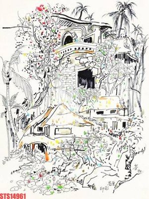 Tải file Tranh sơn dầu phương tây tổng hợp STS14961 (gốc) chủ đề hoa sen