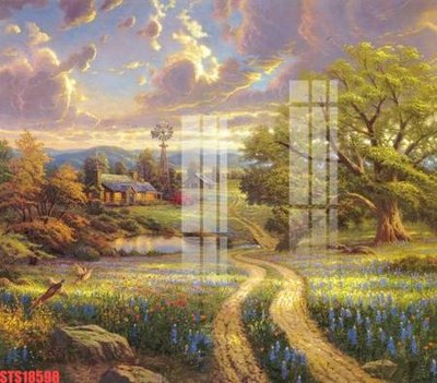 Download file gốc Tranh sơn dầu phương tây tổng hợp STS18598 (in lụa) hoa lá