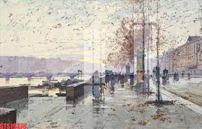 File tranh Tranh sơn dầu phương tây tổng hợp STS19375 (gốc) chủ đề thành phố