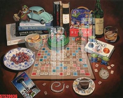 Download file Tranh sơn dầu phương tây tổng hợp STS20036 (gốc) in mica đèn LED