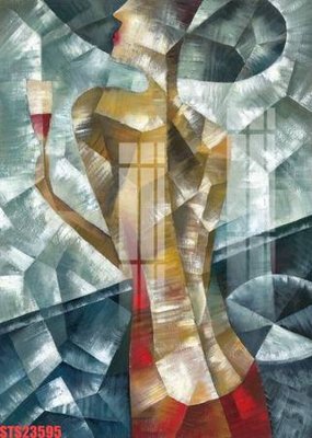 File in trần Tranh sơn dầu phương tây tổng hợp STS23595 (bản gốc) hoa văn