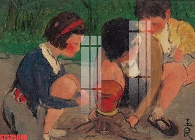 Download file gốc Tranh sơn dầu phương tây tổng hợp STS25646 (in mica) trong suốt