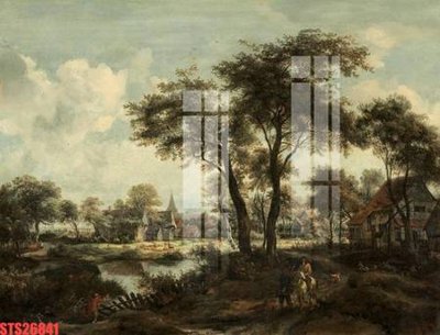 File in trần Tranh sơn dầu phương tây tổng hợp STS26841 (bản gốc) bầu trời