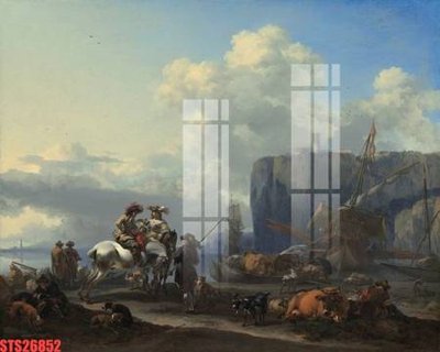 File in lụa Tranh sơn dầu phương tây tổng hợp STS26852 (hoa văn) Tranh sơn dầu phương tây tổng hợp STS26852