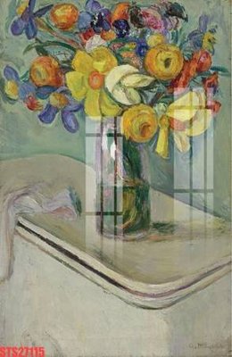 File in lụa Tranh sơn dầu phương tây tổng hợp STS27115 (hoa văn) Tranh sơn dầu phương tây tổng hợp STS27115