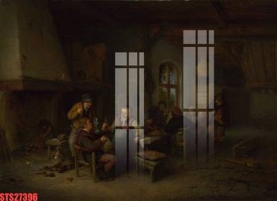 Hình ảnh file gốc in trần nhà Tranh sơn dầu phương tây tổng hợp STS27396