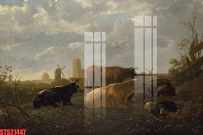 File in trần Tranh sơn dầu phương tây tổng hợp STS27447 (bản gốc) bầu trời