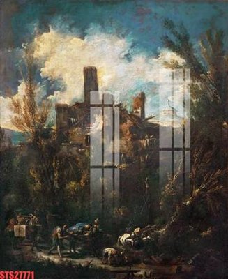 File gốc Tranh sơn dầu phương tây tổng hợp STS27771 (in lụa) trang trí tường