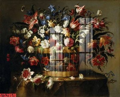 File gốc Tranh sơn dầu phương tây tổng hợp STS29570 (in lụa) hoa văn cổ điển