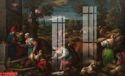 File in mica Tranh sơn dầu phương tây tổng hợp STS30667 (bản gốc) làm vách ngăn