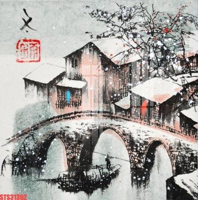 File tranh Tranh sơn dầu phương tây tổng hợp STS31362 (gốc) in trên kính