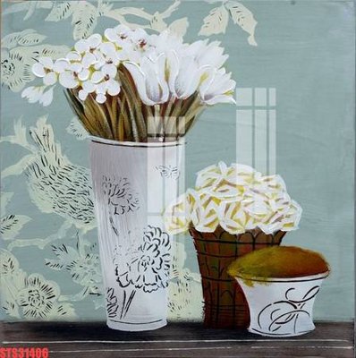 File in lụa Tranh sơn dầu phương tây tổng hợp STS31406 (hoa văn) Tranh sơn dầu phương tây tổng hợp STS31406