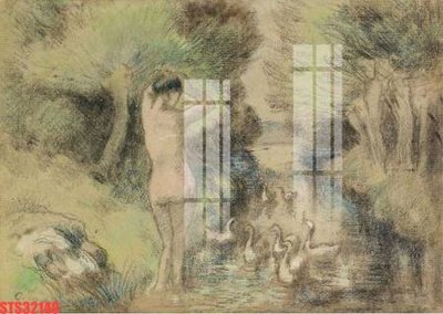 File gốc Tranh sơn dầu phương tây tổng hợp STS32149 (in lụa) tranh mã đáo