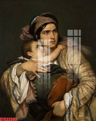 Download file gốc Tranh sơn dầu phương tây tổng hợp STS33399 (in mica) trang trí