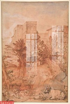 File in trần Tranh sơn dầu phương tây tổng hợp STS33467 (bản gốc) mây trời